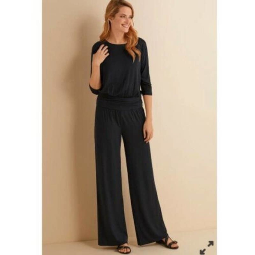 Soft Surroundings Romper Small Black Jumpsuit